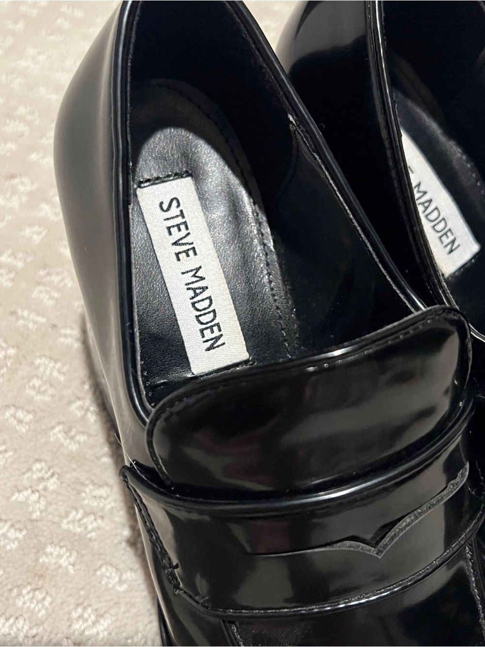Steve Madden Women's Pingo Heeled Platform Loafers - Black (Size 6M) - Picture 3 of 7